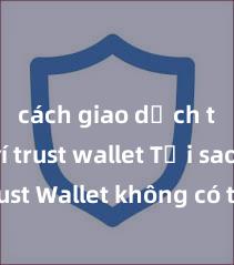 cách giao dịch trên ví trust wallet Tại sao Trust Wallet không có trên Google Play tại Việt Nam?